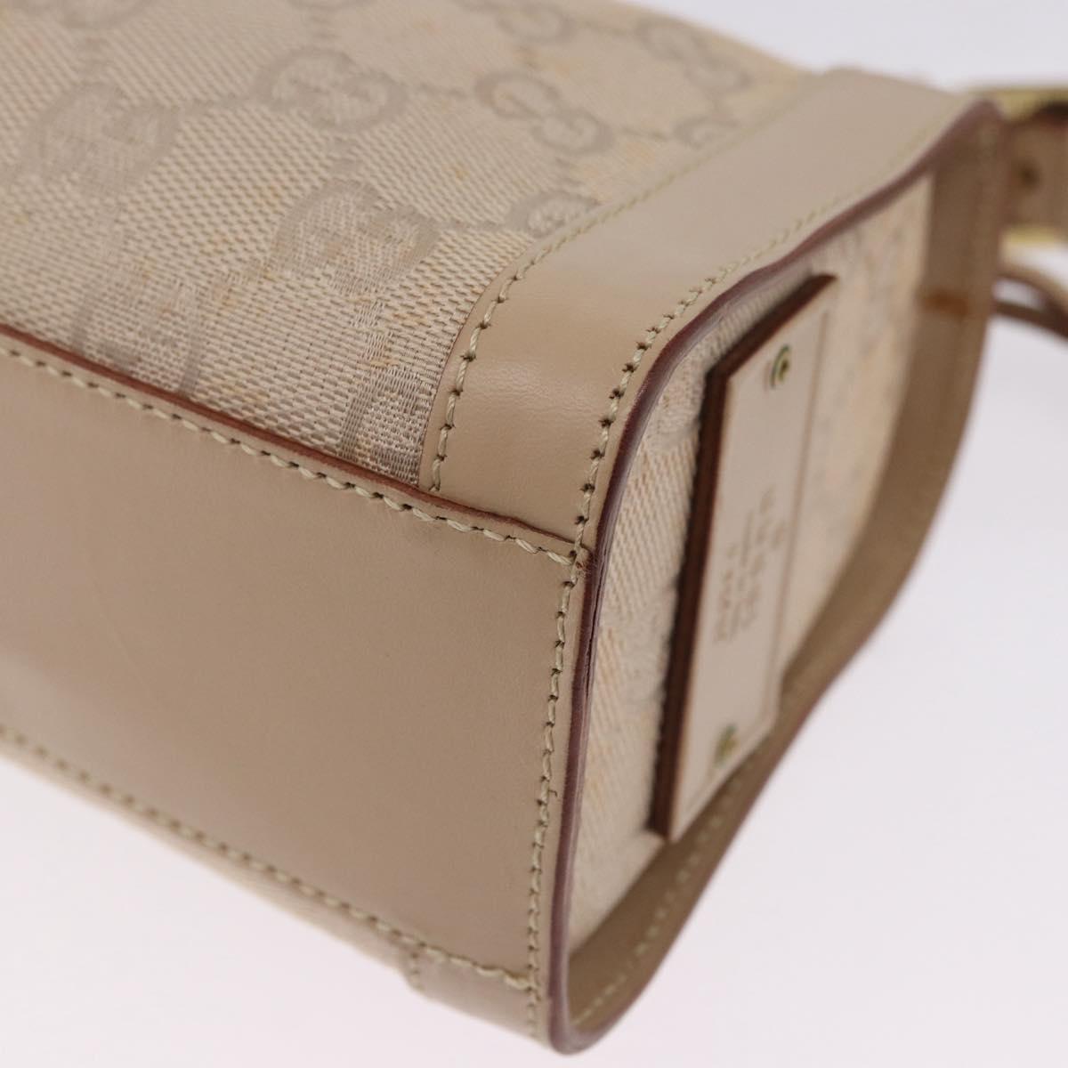 GUCCI GG Canvas Shoulder Bag Beige Gold 181092 Auth 199915