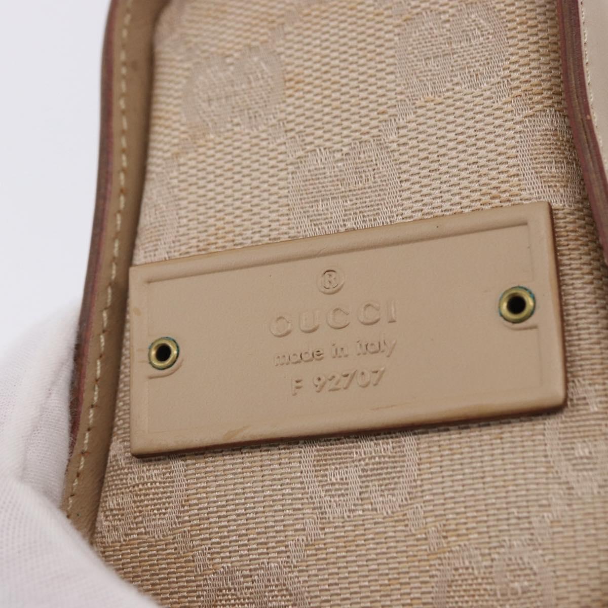 GUCCI GG Canvas Shoulder Bag Beige Gold 181092 Auth 199915