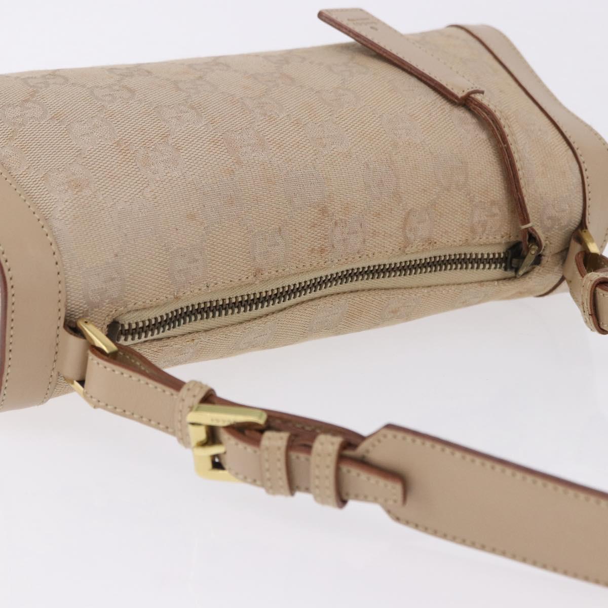 GUCCI GG Canvas Shoulder Bag Beige Gold 181092 Auth 199915