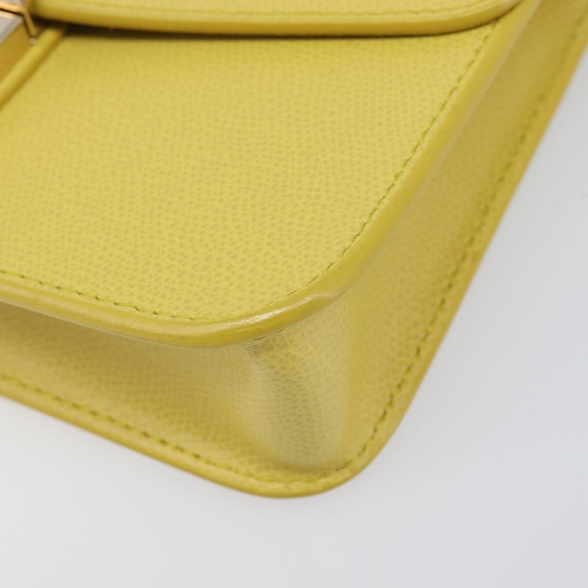 FURLA Shoulder Bag Leather Yellow Gold Auth 199917A
