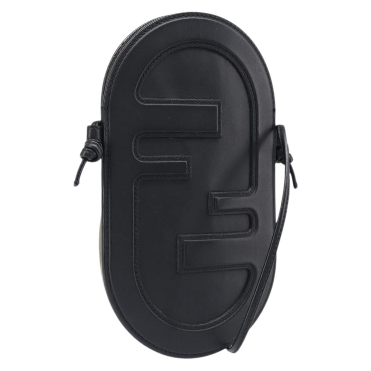 FENDI Shoulder Bag Leather Black Auth 199918A