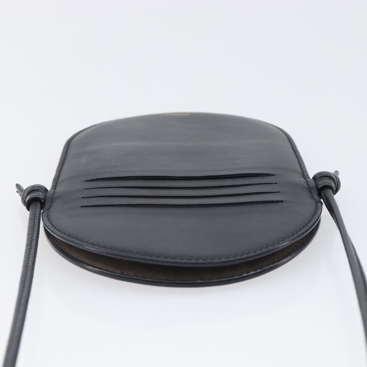 FENDI Shoulder Bag Leather Black Auth 199918A
