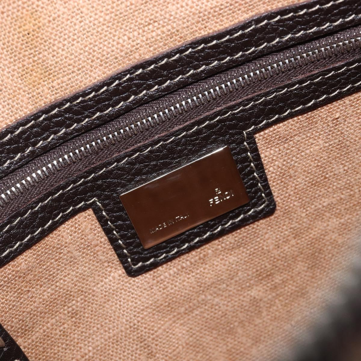 FENDI Zucca Canvas Celeria Shoulder Bag Black Brown Auth 199921A