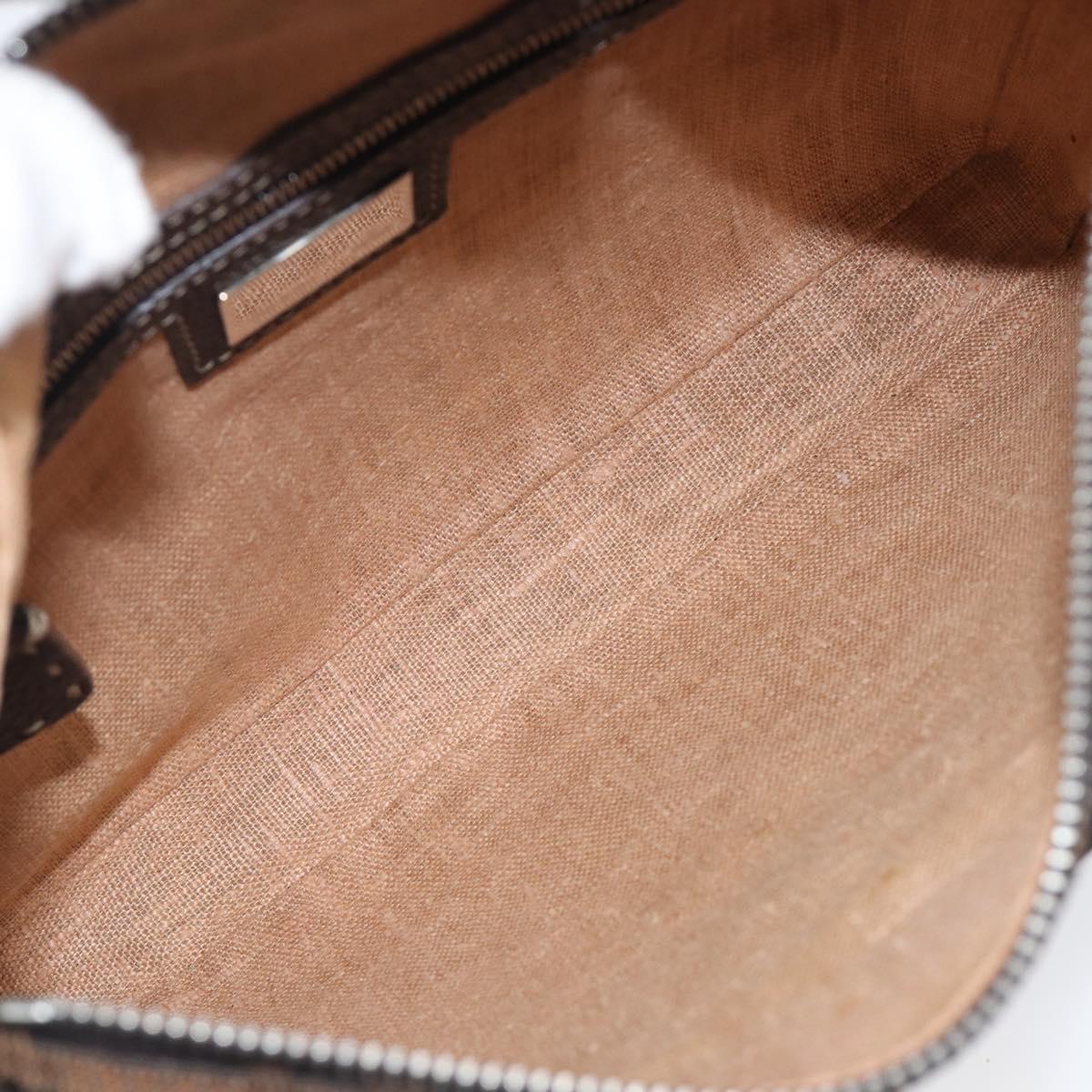 FENDI Zucca Canvas Celeria Shoulder Bag Black Brown Auth 199921A