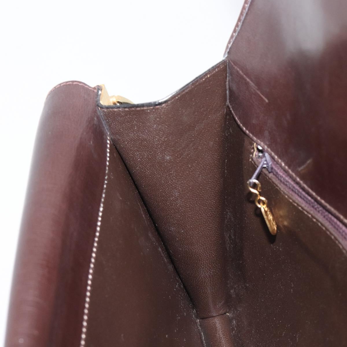 BALLY Shoulder Bag Canvas Gold Brown Auth 199922A
