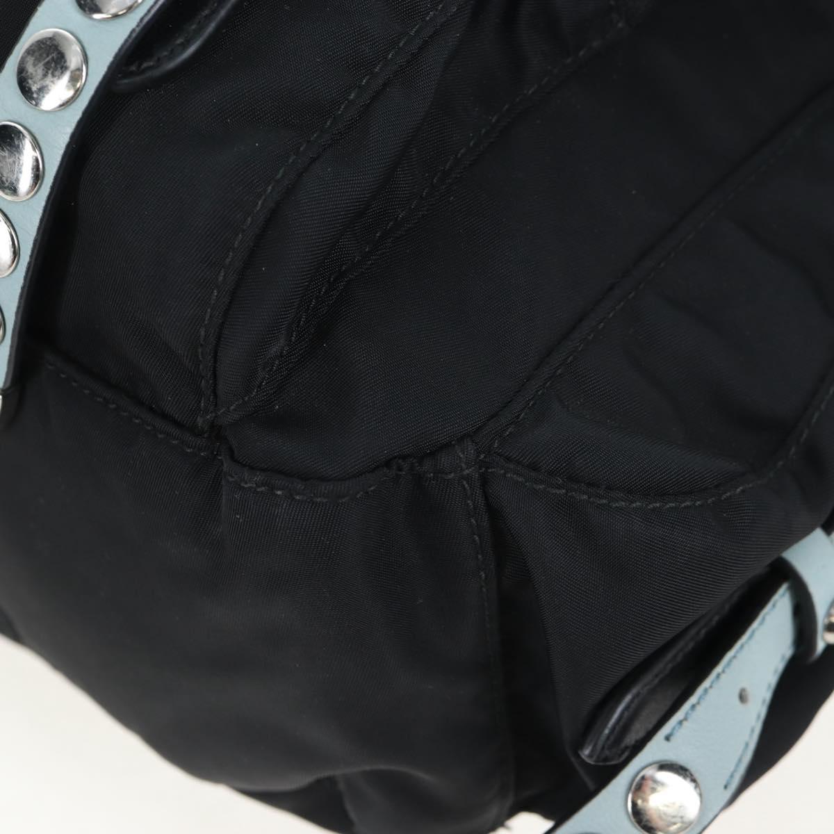 PRADA Shoulder Bag Nylon Black Silver Auth 199923SAM