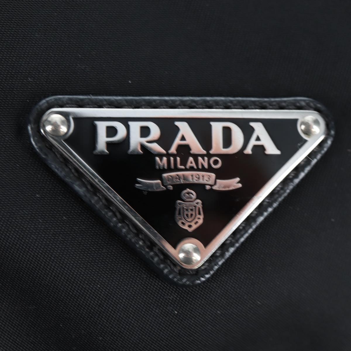 PRADA Shoulder Bag Nylon Black Silver Auth 199923SAM