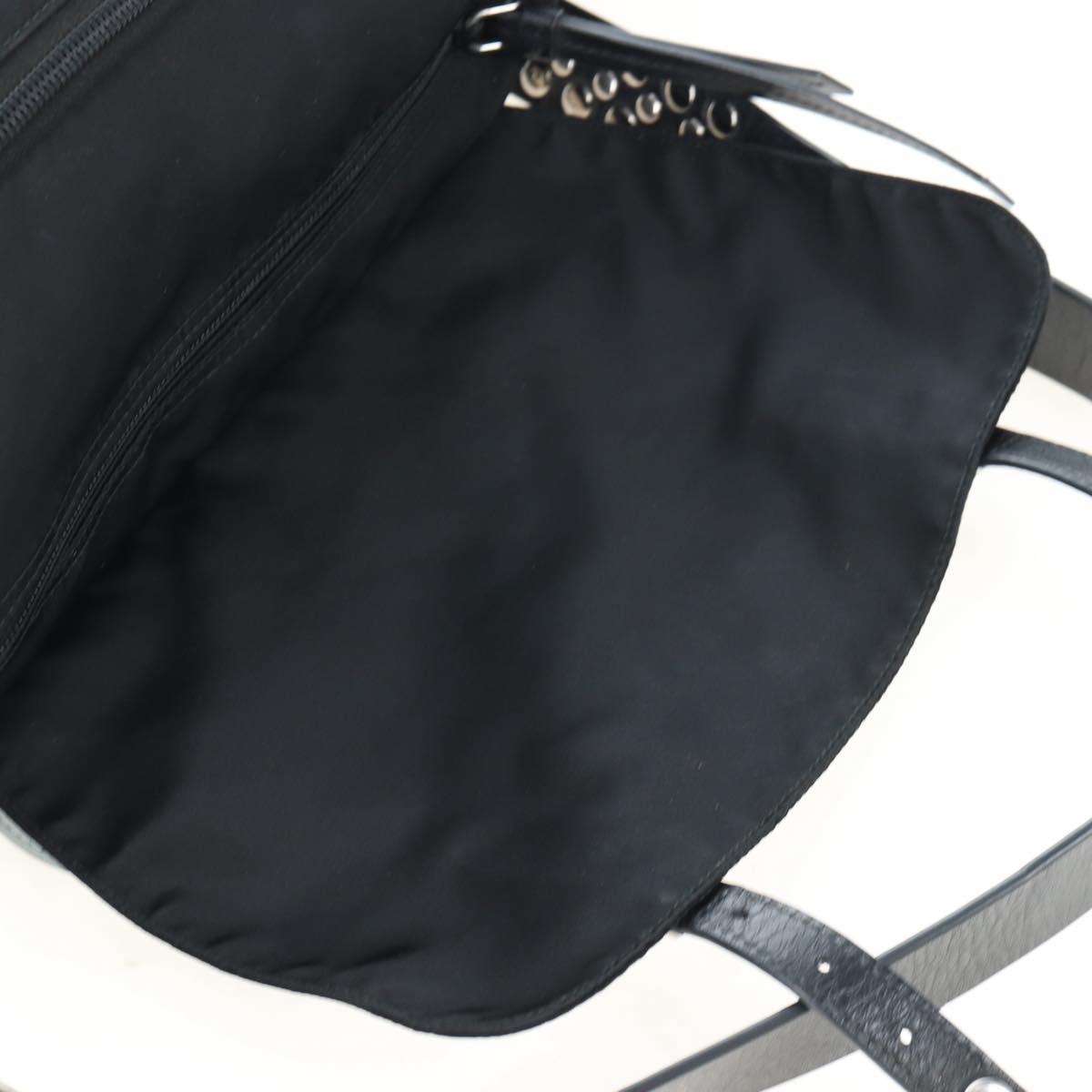PRADA Shoulder Bag Nylon Black Silver Auth 199923SAM