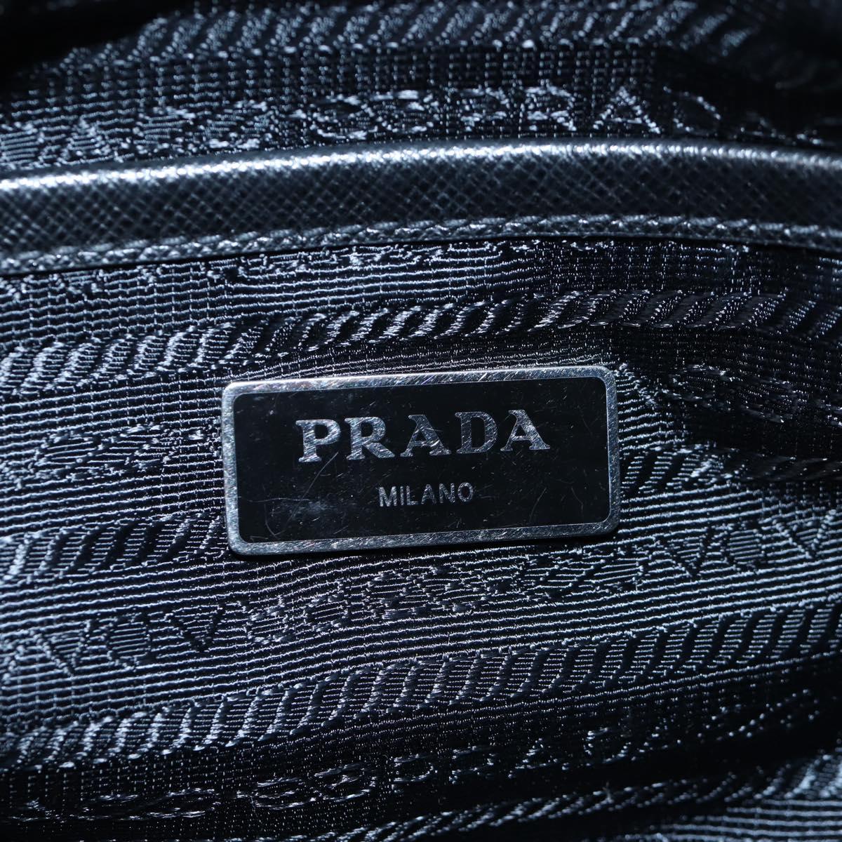 PRADA Shoulder Bag Nylon Black Silver Auth 199923SAM