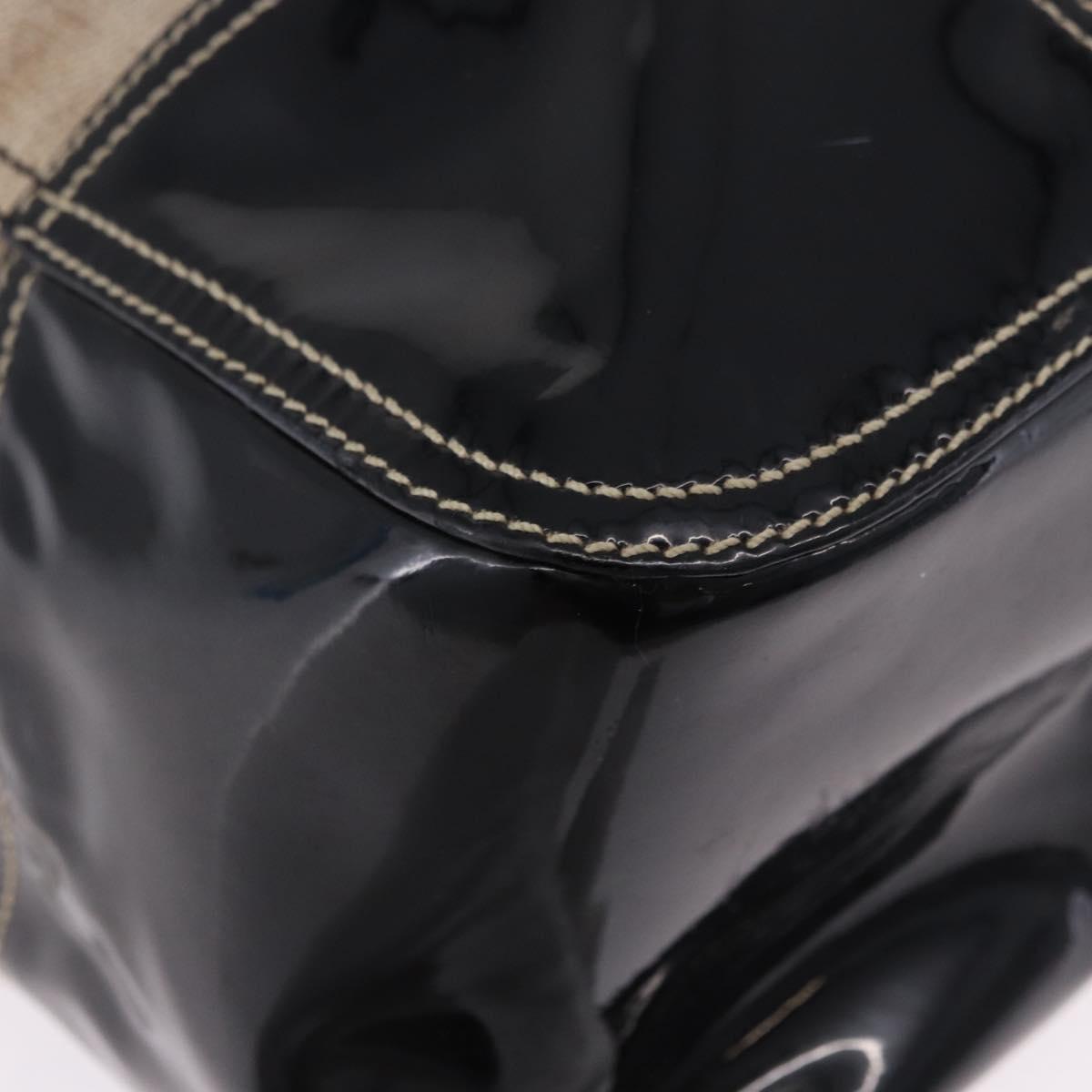 PRADA Shoulder Bag Canvas Beige Silver Auth 199929