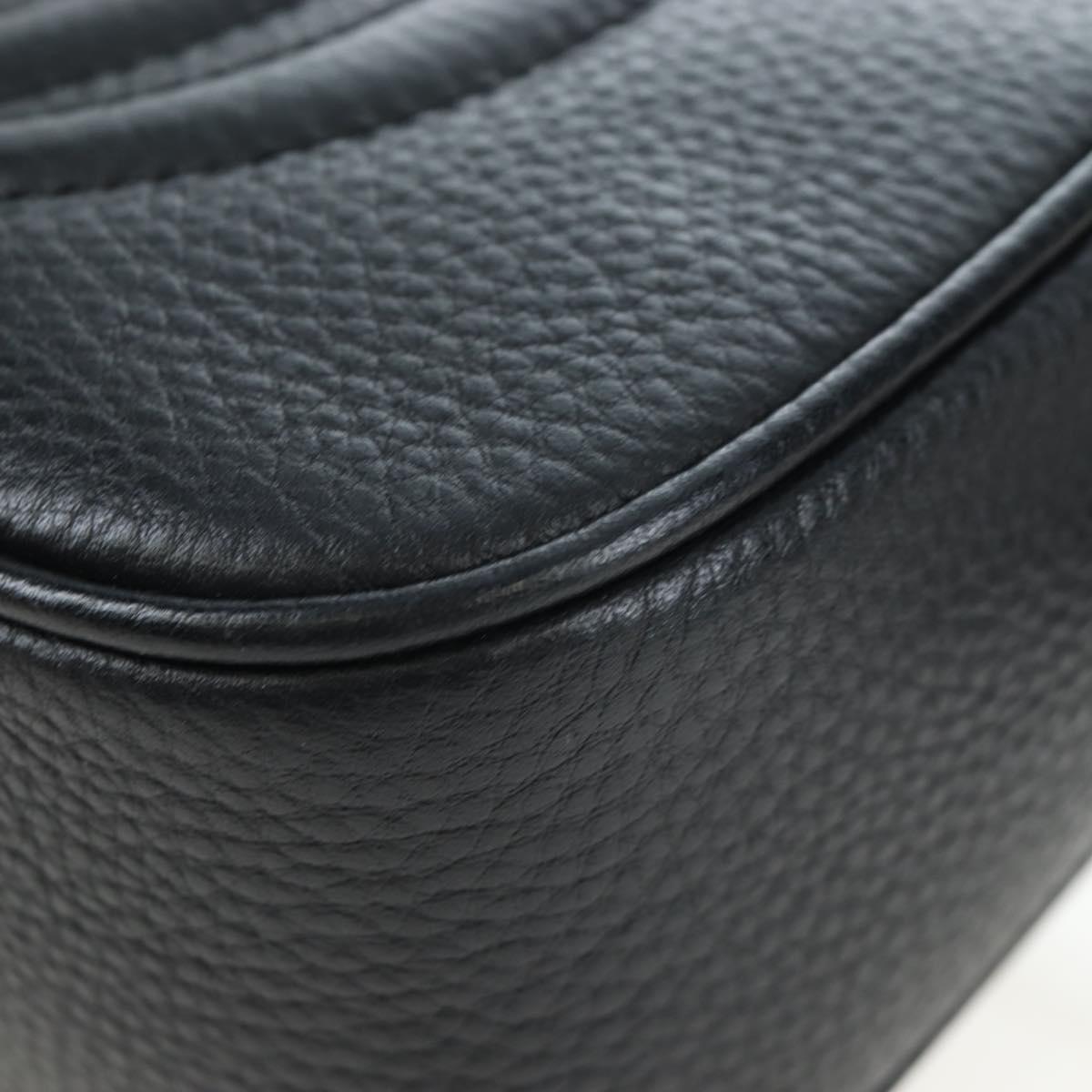 GUCCI Soho Shoulder Bag Leather Black Gold 308364 Auth 199930SAV