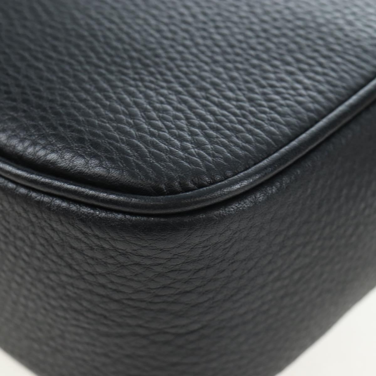 GUCCI Soho Shoulder Bag Leather Black Gold 308364 Auth 199930SAV