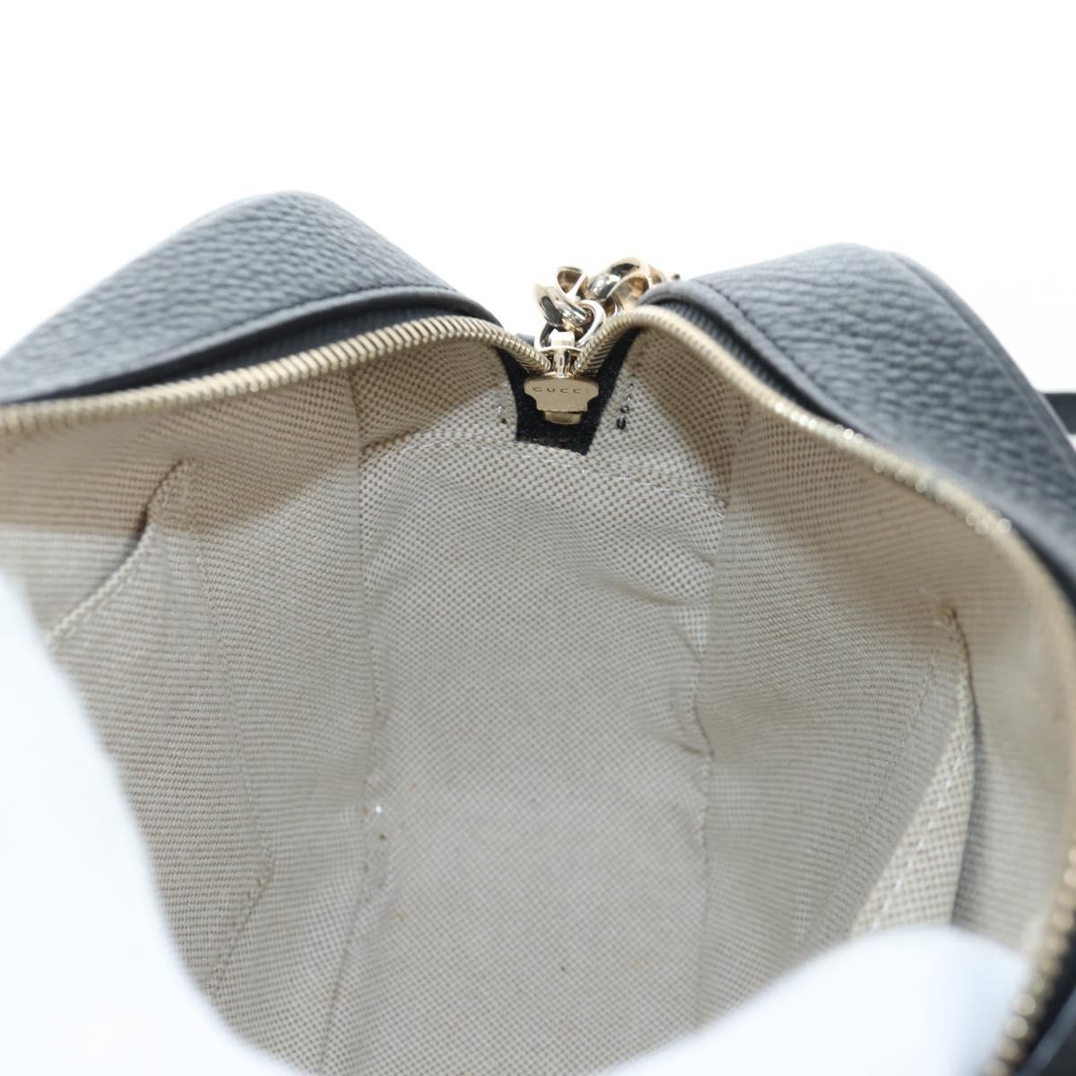 GUCCI Soho Shoulder Bag Leather Black Gold 308364 Auth 199930SAV