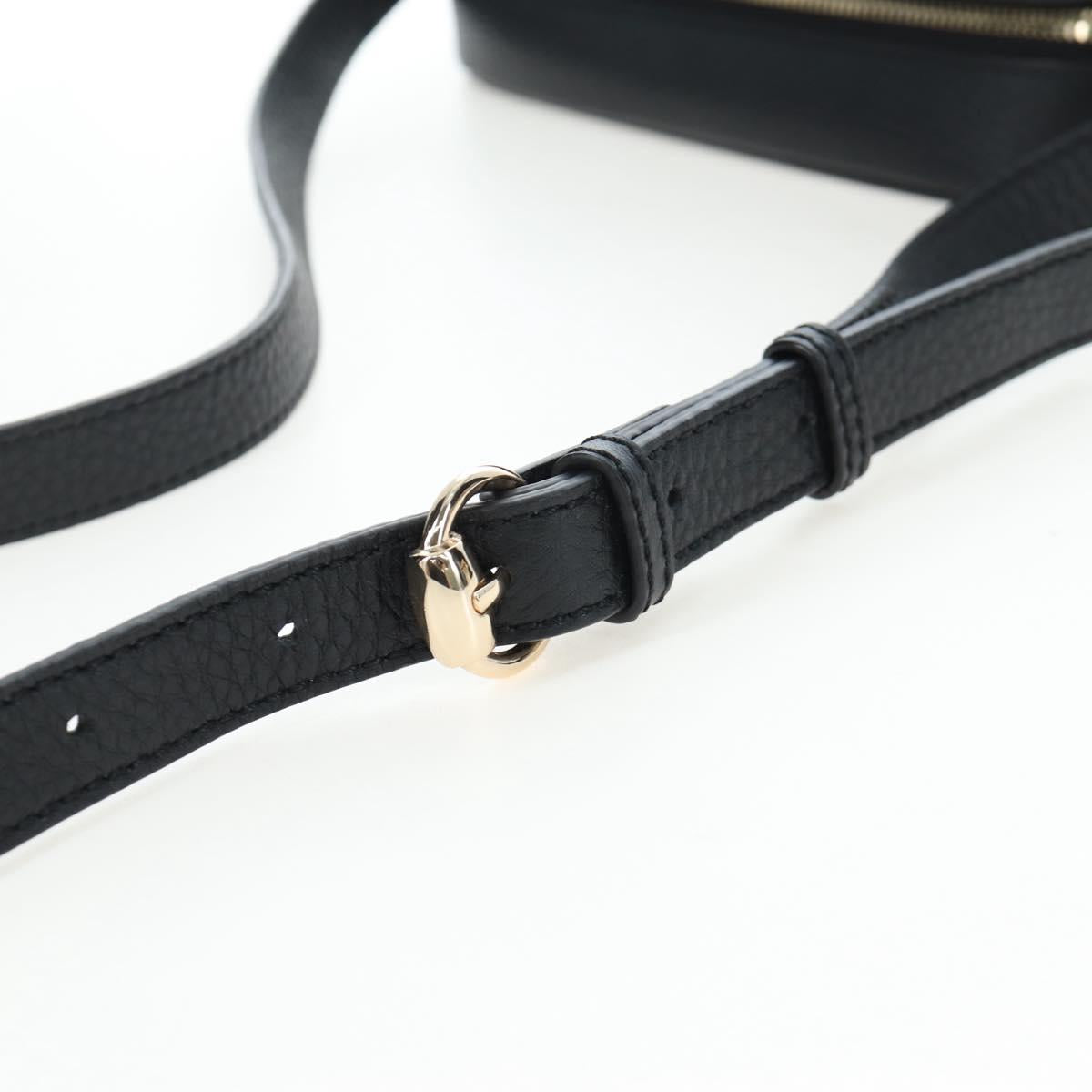 GUCCI Soho Shoulder Bag Leather Black Gold 308364 Auth 199930SAV
