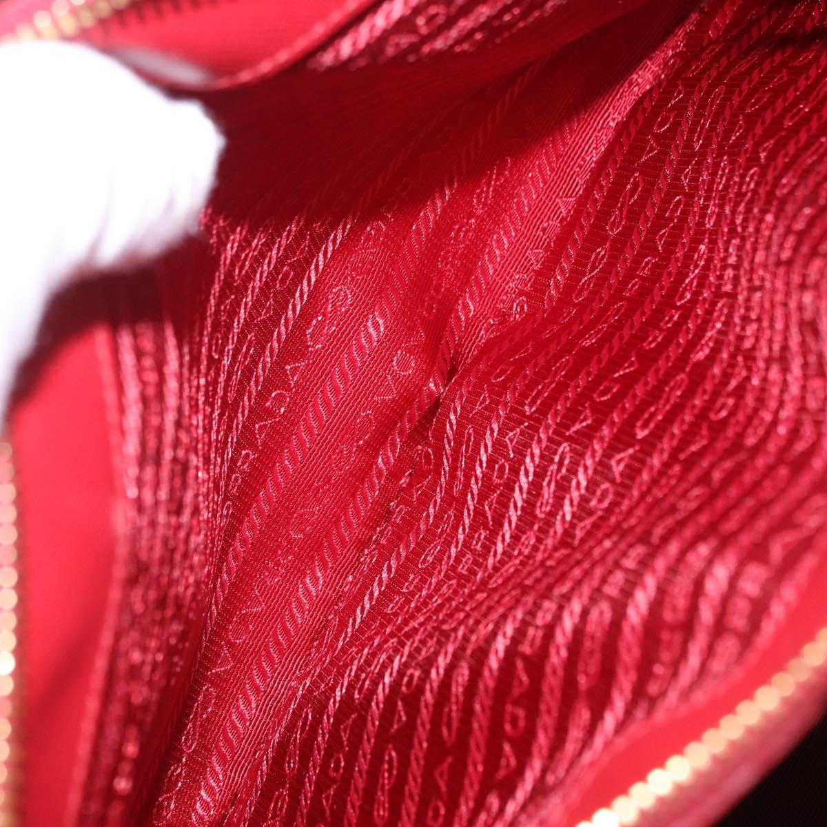 PRADA Galleria Hand Bag Saffiano leather 2way Red Gold Auth 199932V