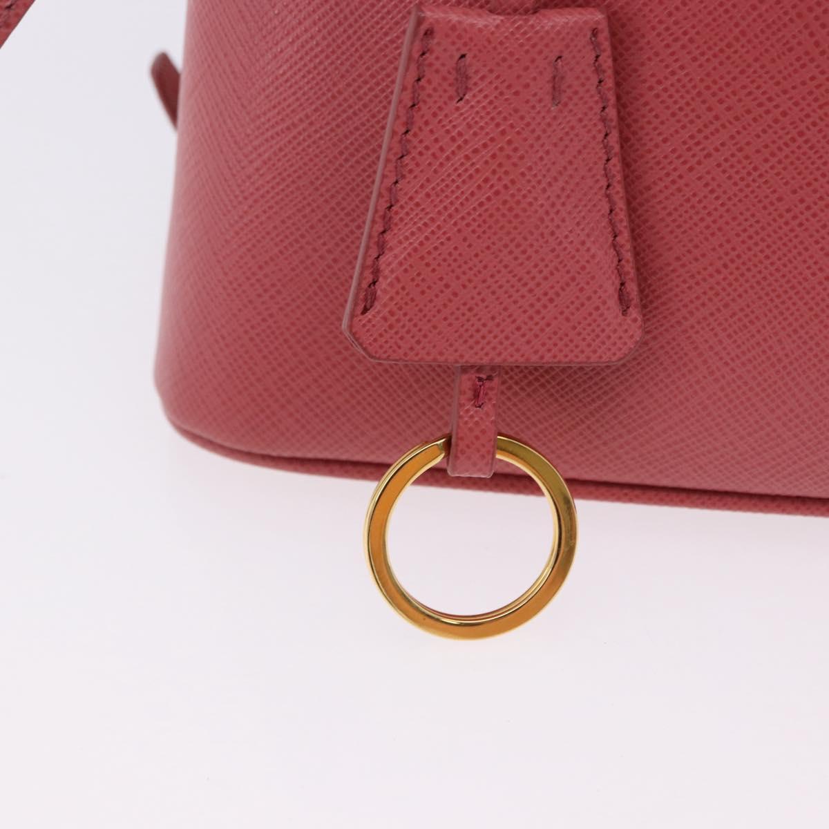 PRADA Galleria Hand Bag Saffiano 2way Pink Gold Auth 199933V