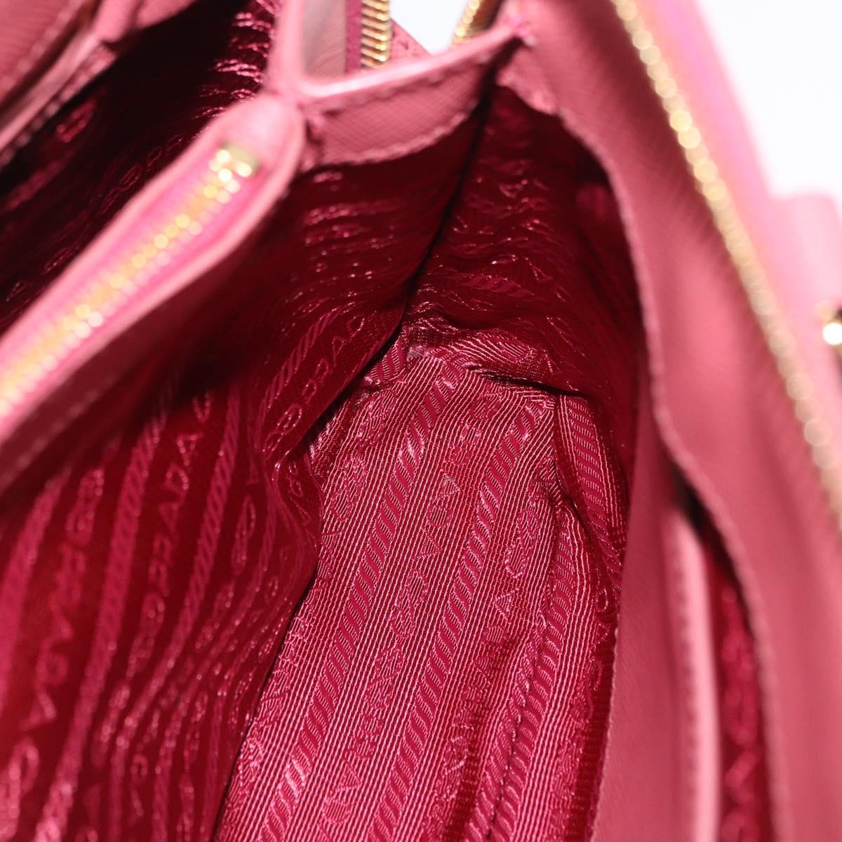 PRADA Galleria Hand Bag Saffiano 2way Pink Gold Auth 199933V