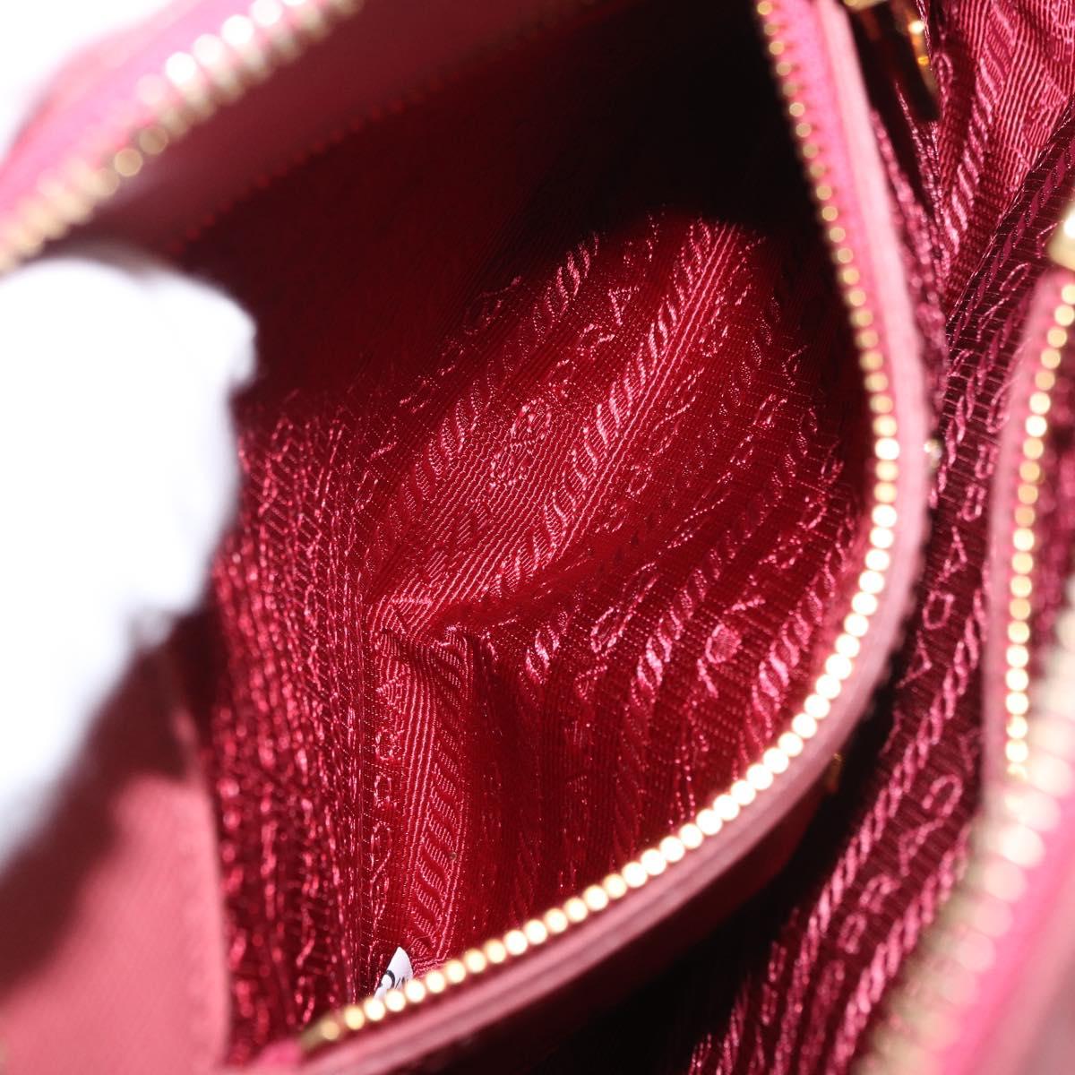 PRADA Galleria Hand Bag Saffiano 2way Pink Gold Auth 199933V