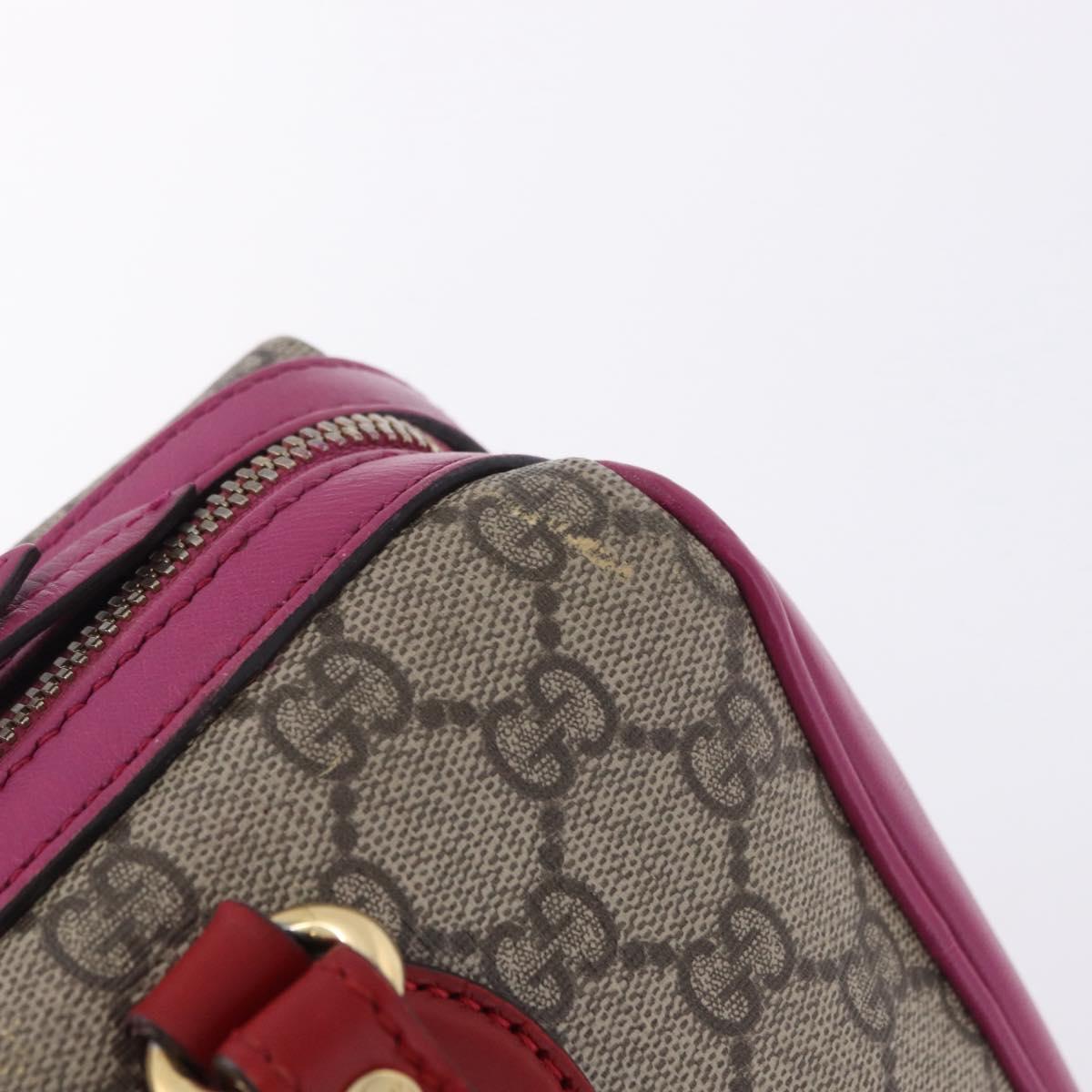 GUCCI GG Supreme Hand Bag PVC 2way Beige Gold 409529 Auth 199935A