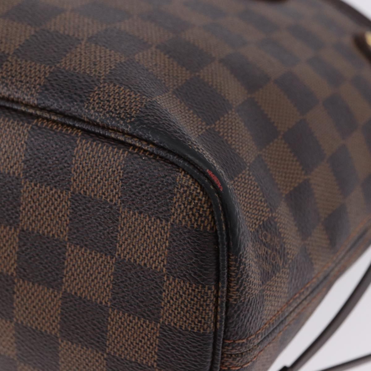 LOUIS VUITTON Damier Ebene Neverfull PM Tote Bag N51109 LV Auth 199936A