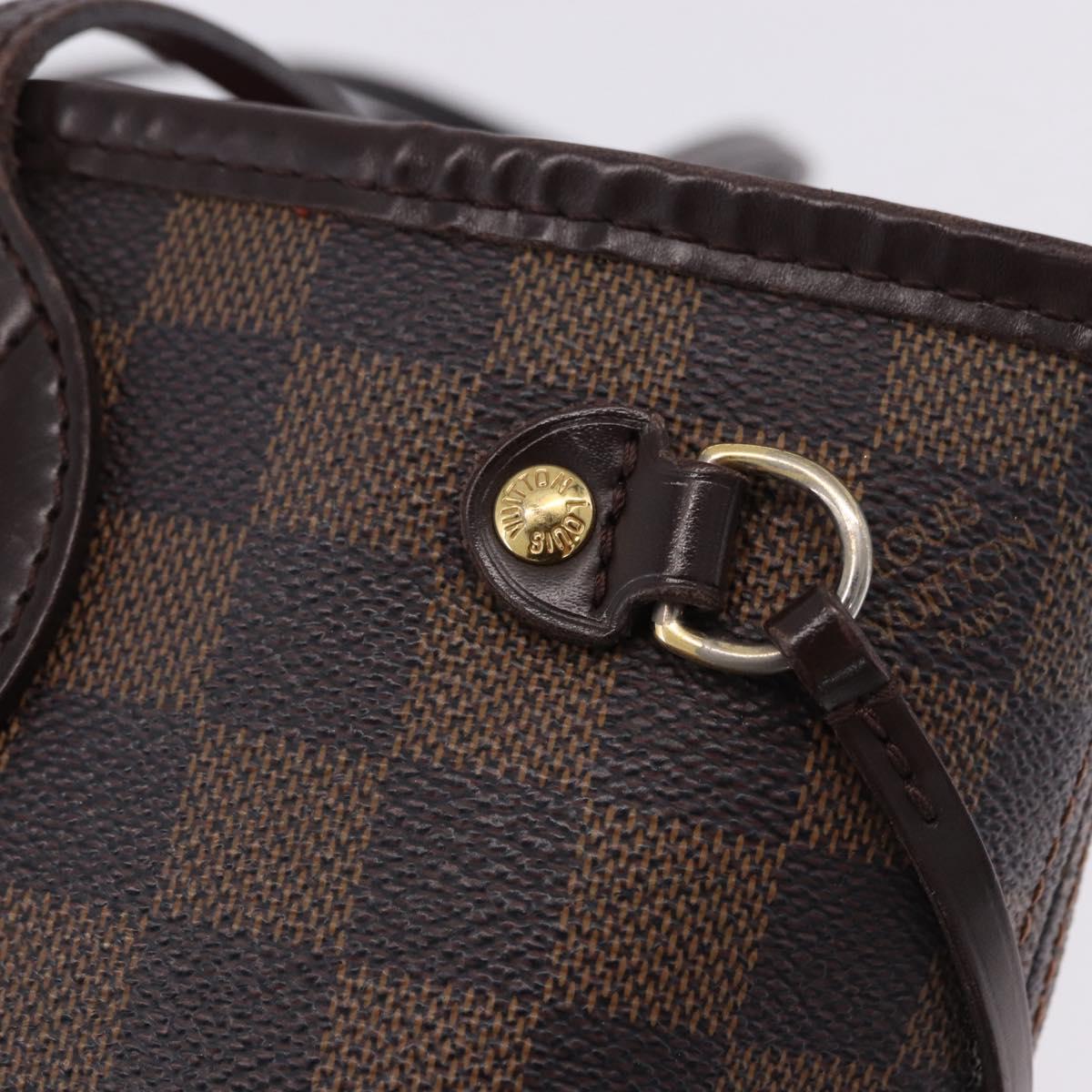 LOUIS VUITTON Damier Ebene Neverfull PM Tote Bag N51109 LV Auth 199936A
