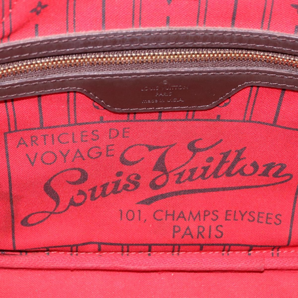 LOUIS VUITTON Damier Ebene Neverfull PM Tote Bag N51109 LV Auth 199936A