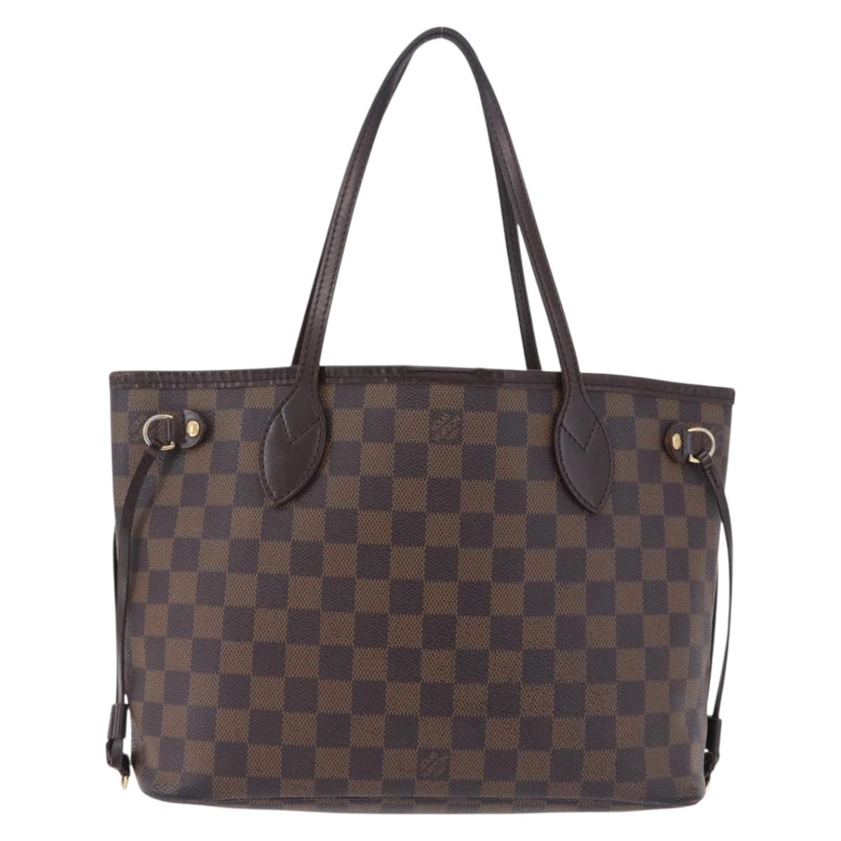 LOUIS VUITTON Damier Ebene Neverfull PM Tote Bag N51109 LV Auth 199936A