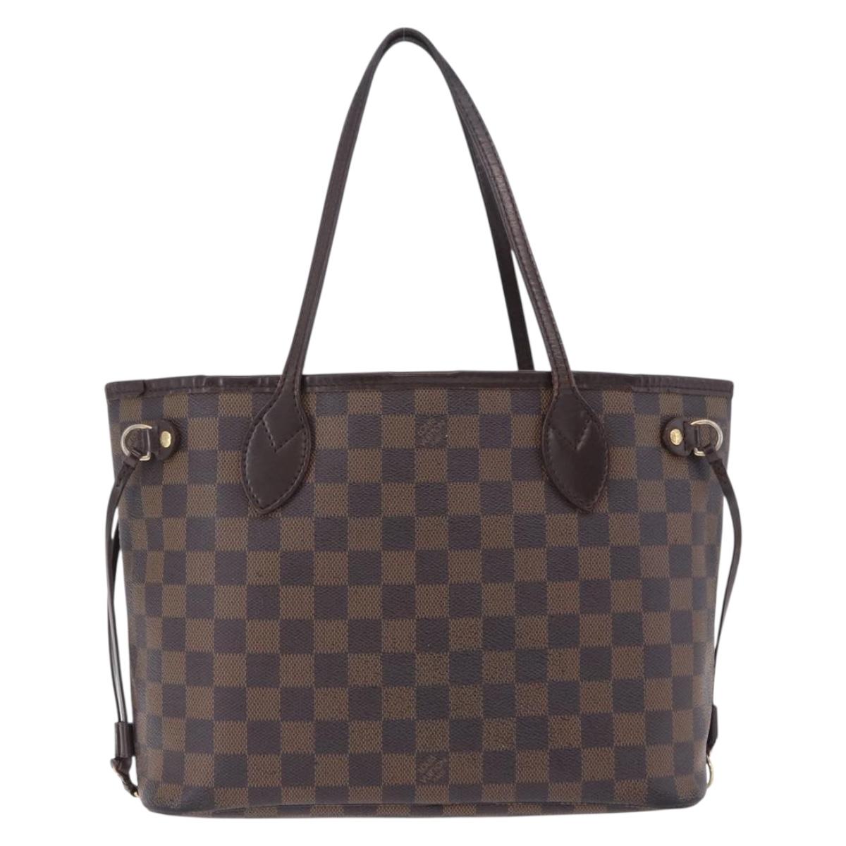 LOUIS VUITTON Damier Ebene Neverfull PM Tote Bag N51109 LV Auth 199936A