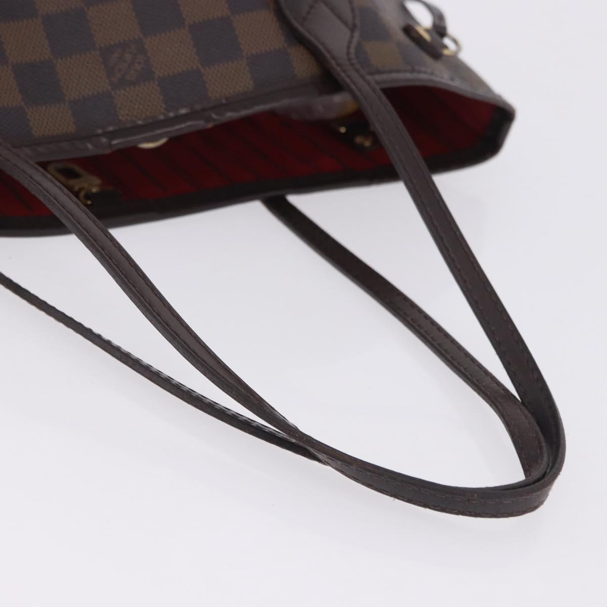 LOUIS VUITTON Damier Ebene Neverfull PM Tote Bag N51109 LV Auth 199936A