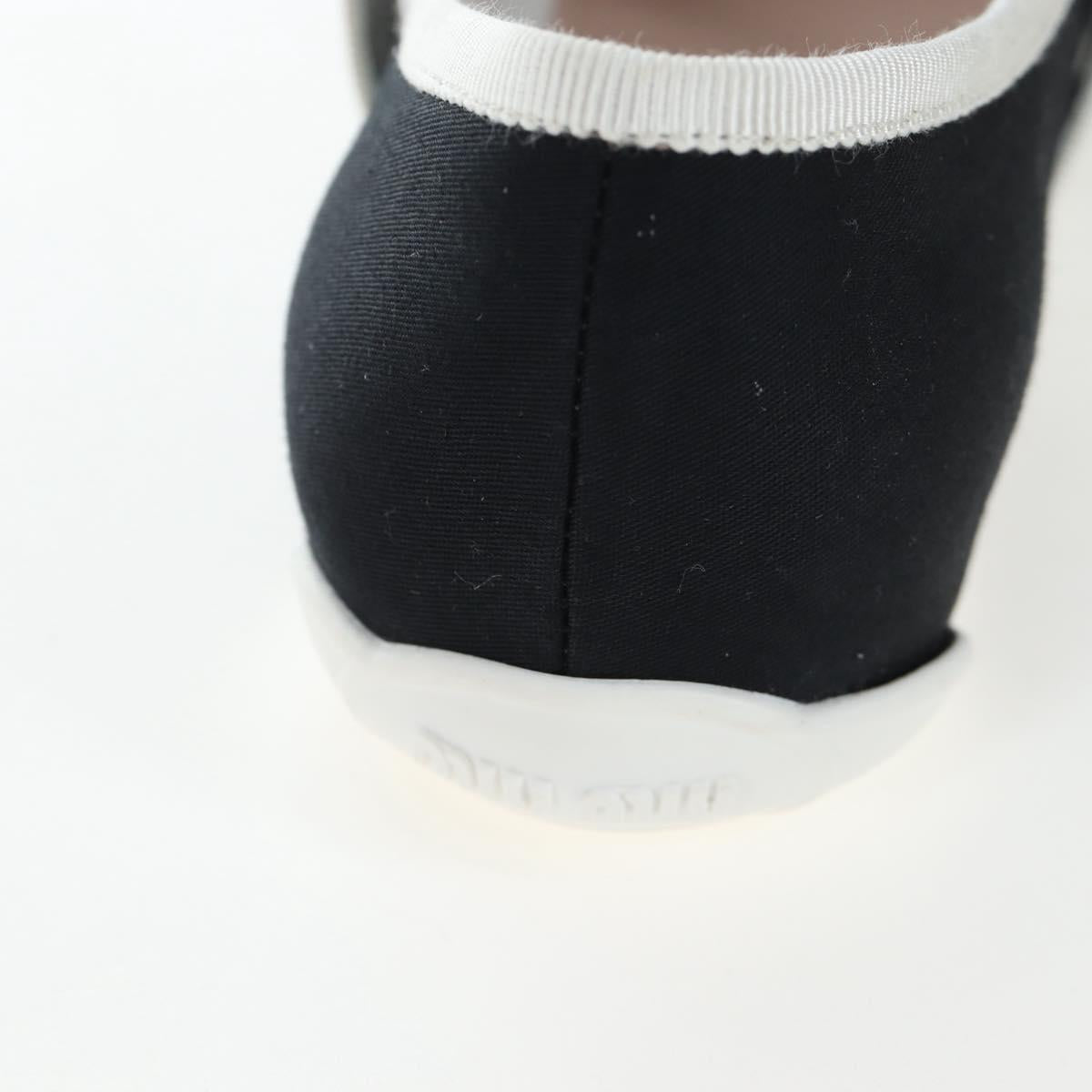 Miu Miu Ballet Shoes Canvas 36.5 Black White Auth 199940M