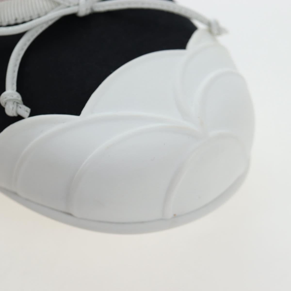Miu Miu Ballet Shoes Canvas 36.5 Black White Auth 199940M