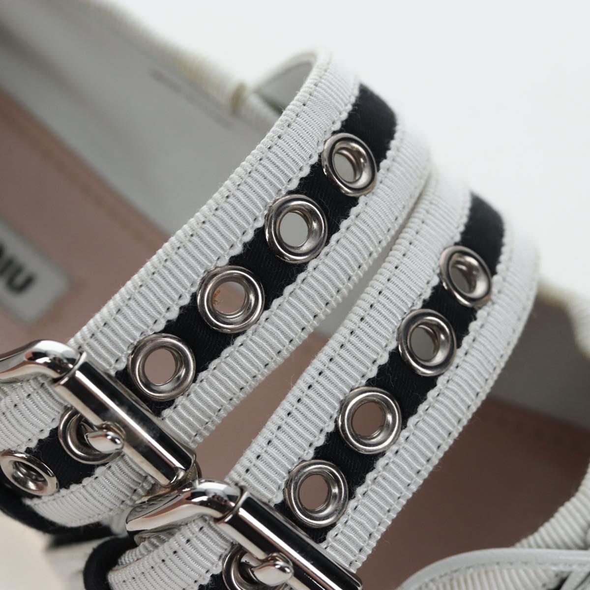 Miu Miu Ballet Shoes Canvas 36.5 Black White Auth 199940M