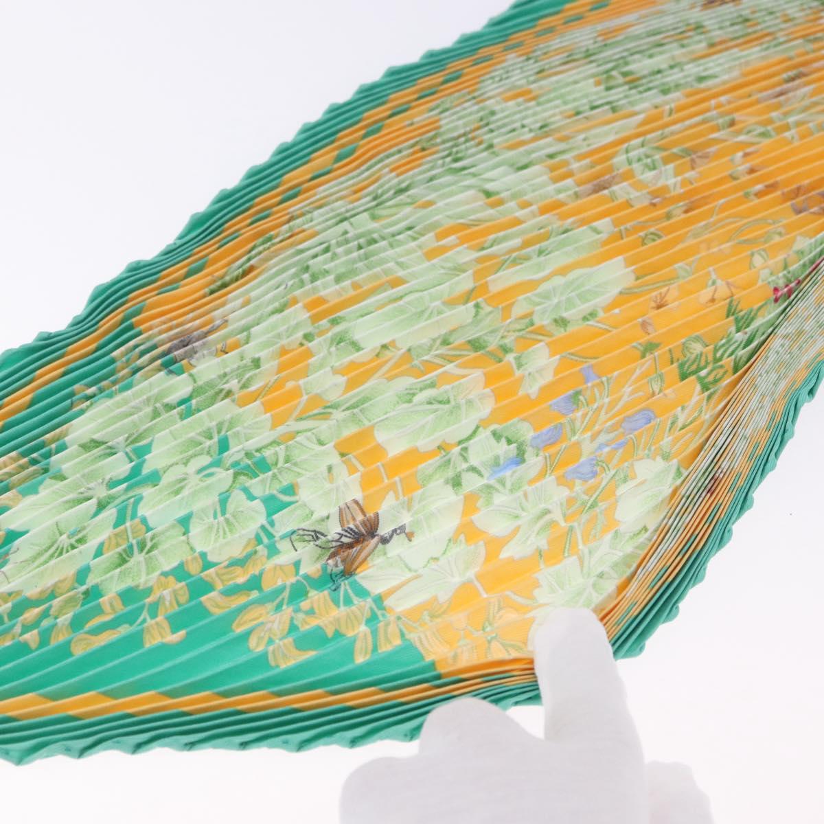 HERMES Pleated Carre 90 Scarf ""LA PRAiRiE"" Silk Green Auth 199941