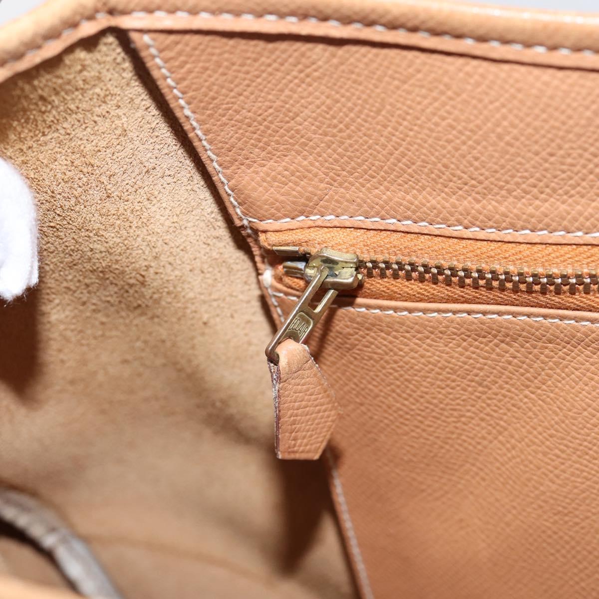 HERMES Trim 38 Shoulder Bag Leather Beige Gold Auth 199943A