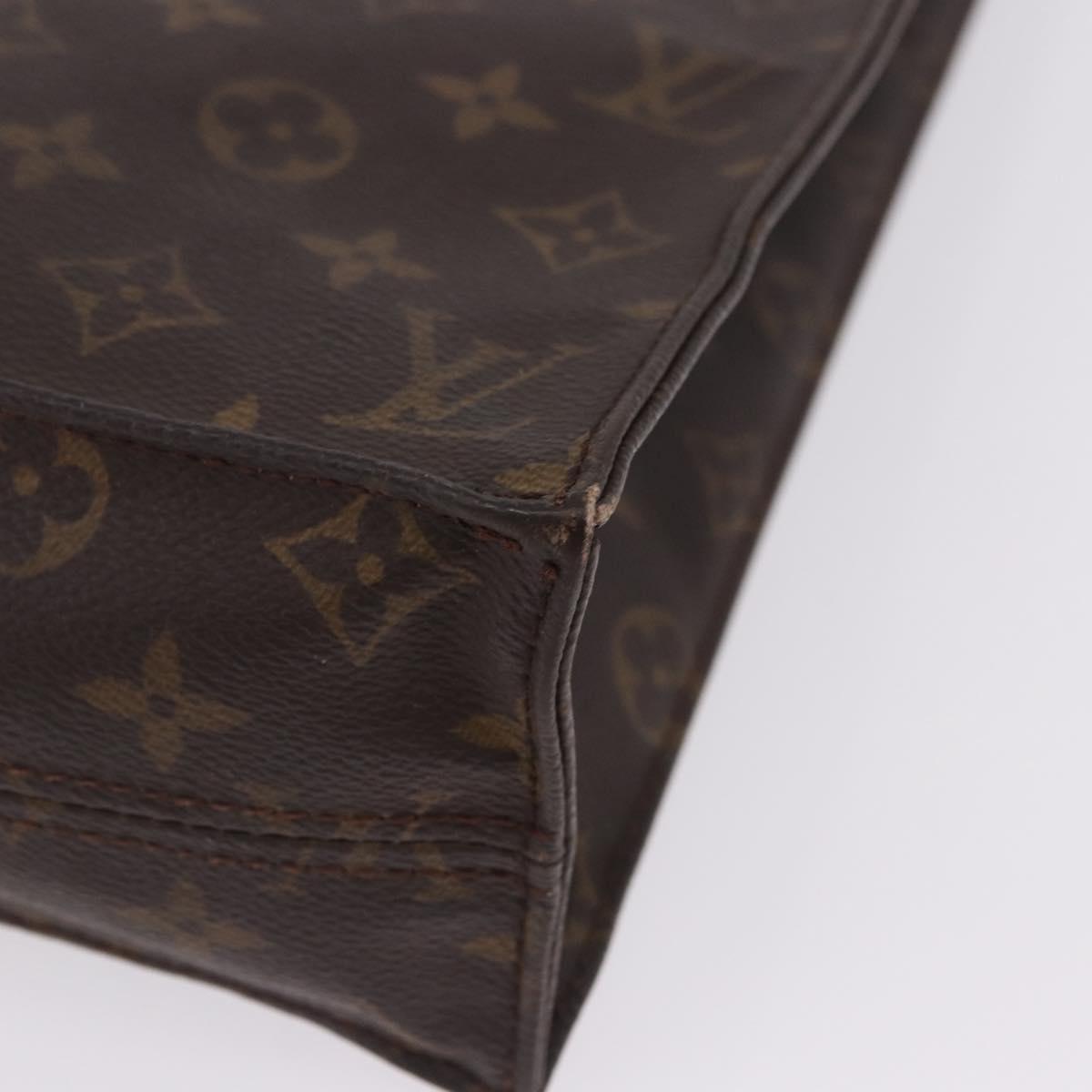 LOUIS VUITTON Monogram Sac Plat Hand Bag M51140 LV Auth 199944