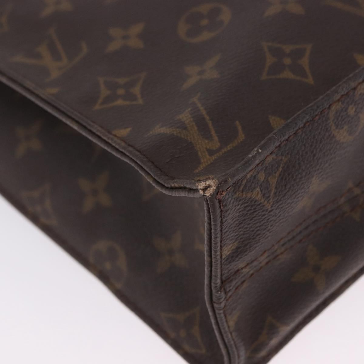 LOUIS VUITTON Monogram Sac Plat Hand Bag M51140 LV Auth 199944