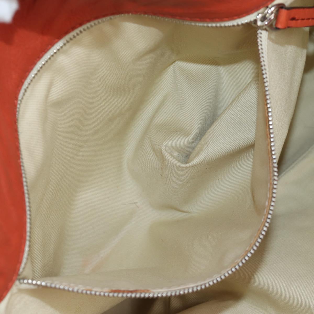 Chloe Paddington Tote Bag Leather Orange Gold Silver Auth 199949V