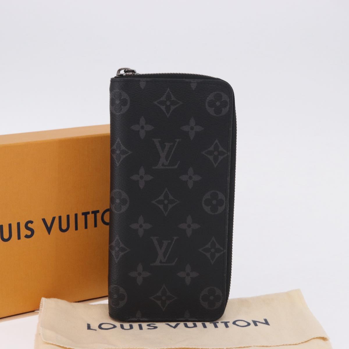 LOUIS VUITTON Monogram Eclipse Zippy Wallet Vertical Wallet M62295 Auth 199958M