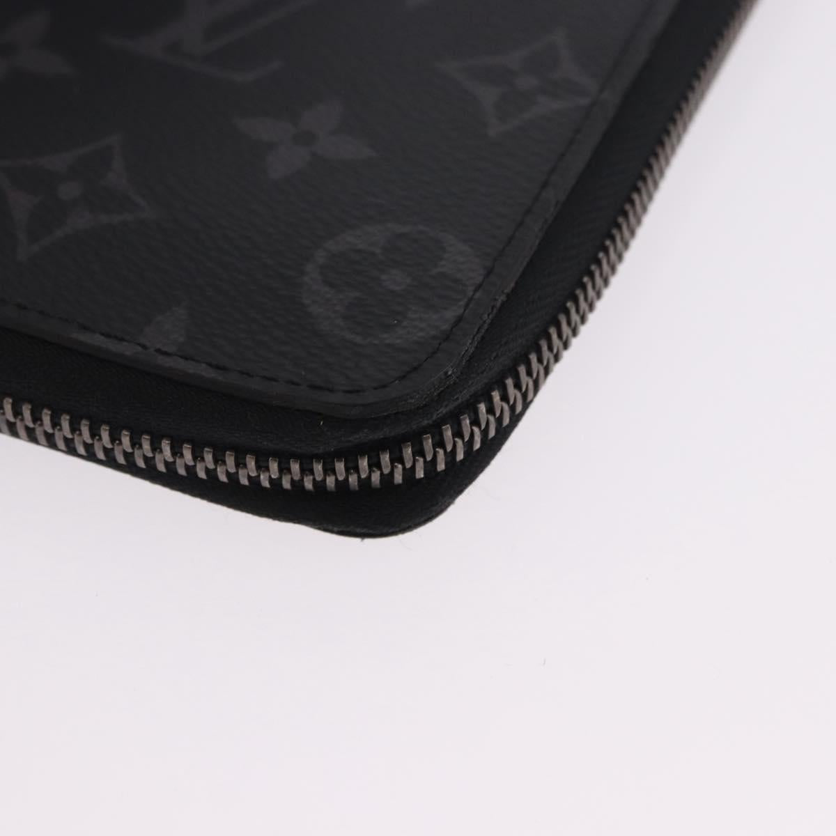 LOUIS VUITTON Monogram Eclipse Zippy Wallet Vertical Wallet M62295 Auth 199958M
