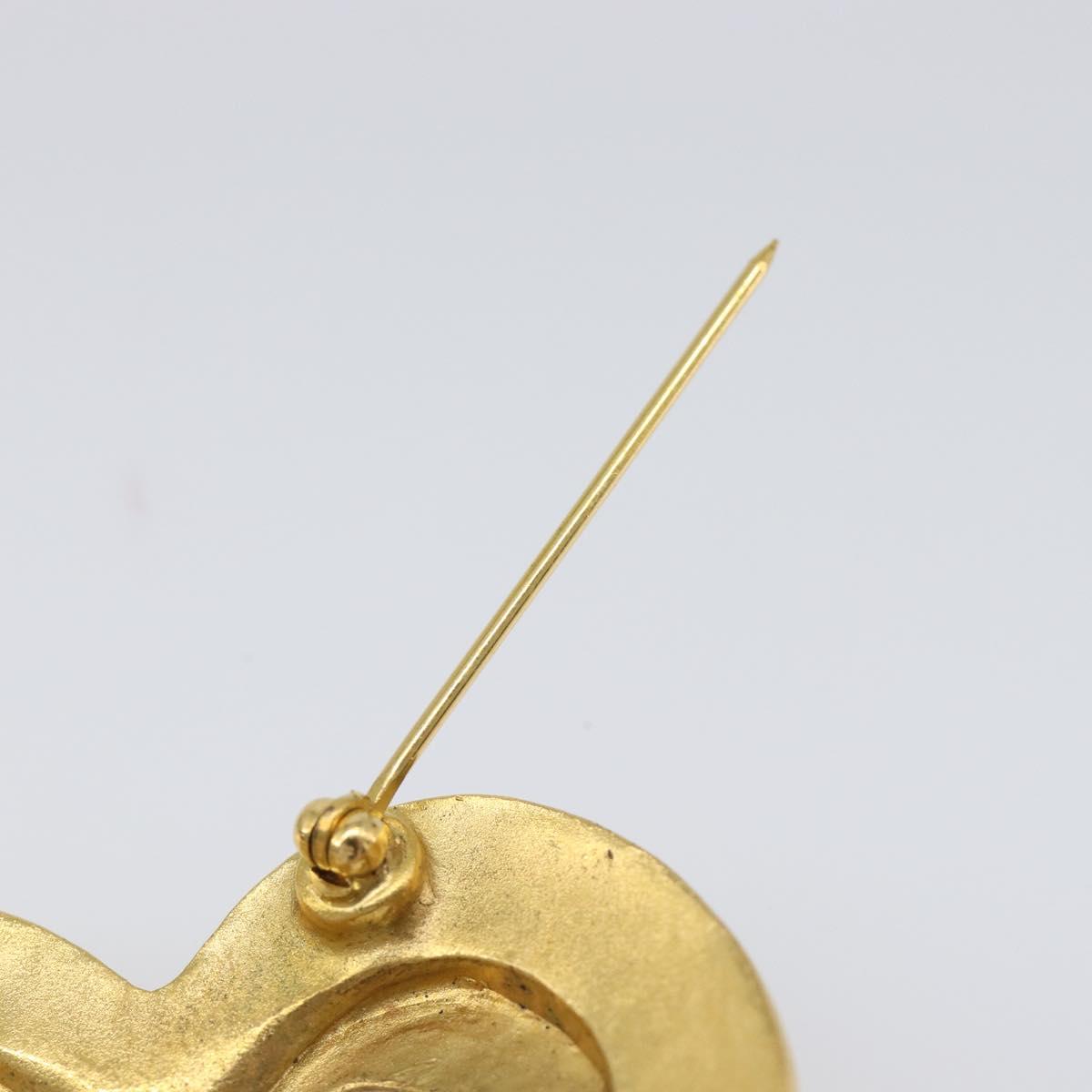 CHANEL Brooch metal Gold Tone CC Auth 199959V