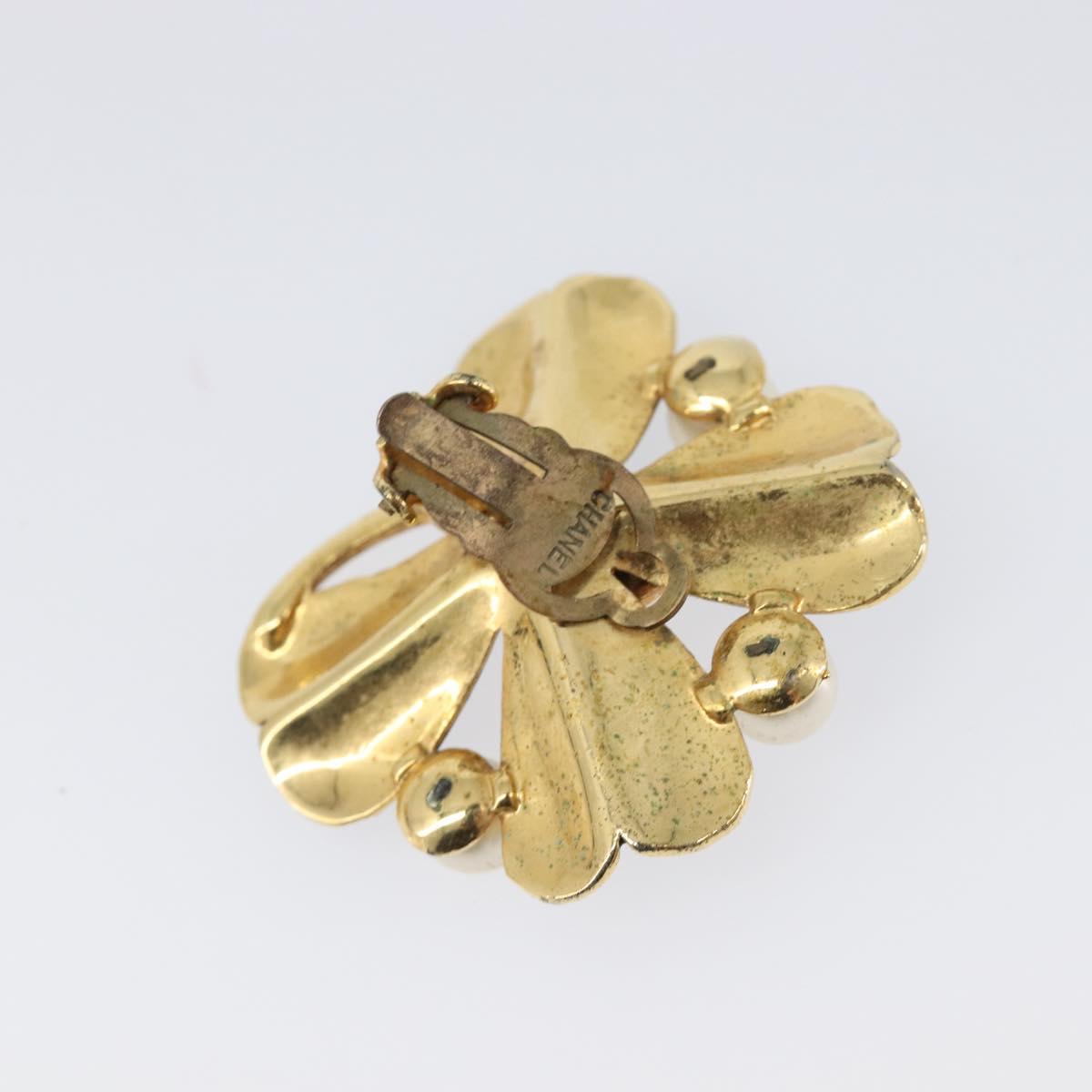 CHANEL Earring metal Gold Tone CC Auth 199960V