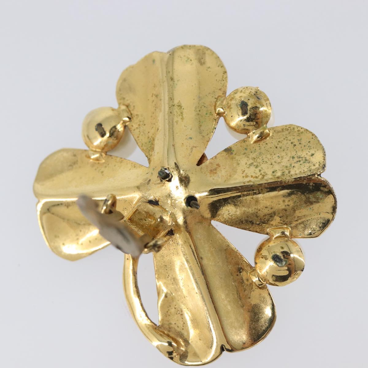 CHANEL Earring metal Gold Tone CC Auth 199960V