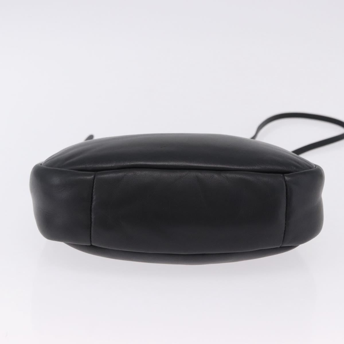 PRADA Hand Bag Soft Padded Nappa leather 2way Black Silver Auth 199964SAM