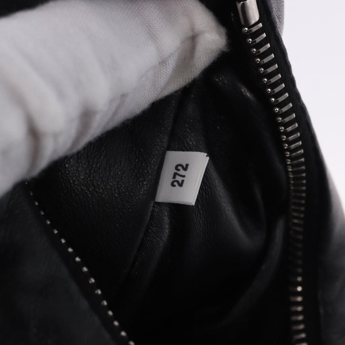 PRADA Hand Bag Soft Padded Nappa leather 2way Black Silver Auth 199964SAM