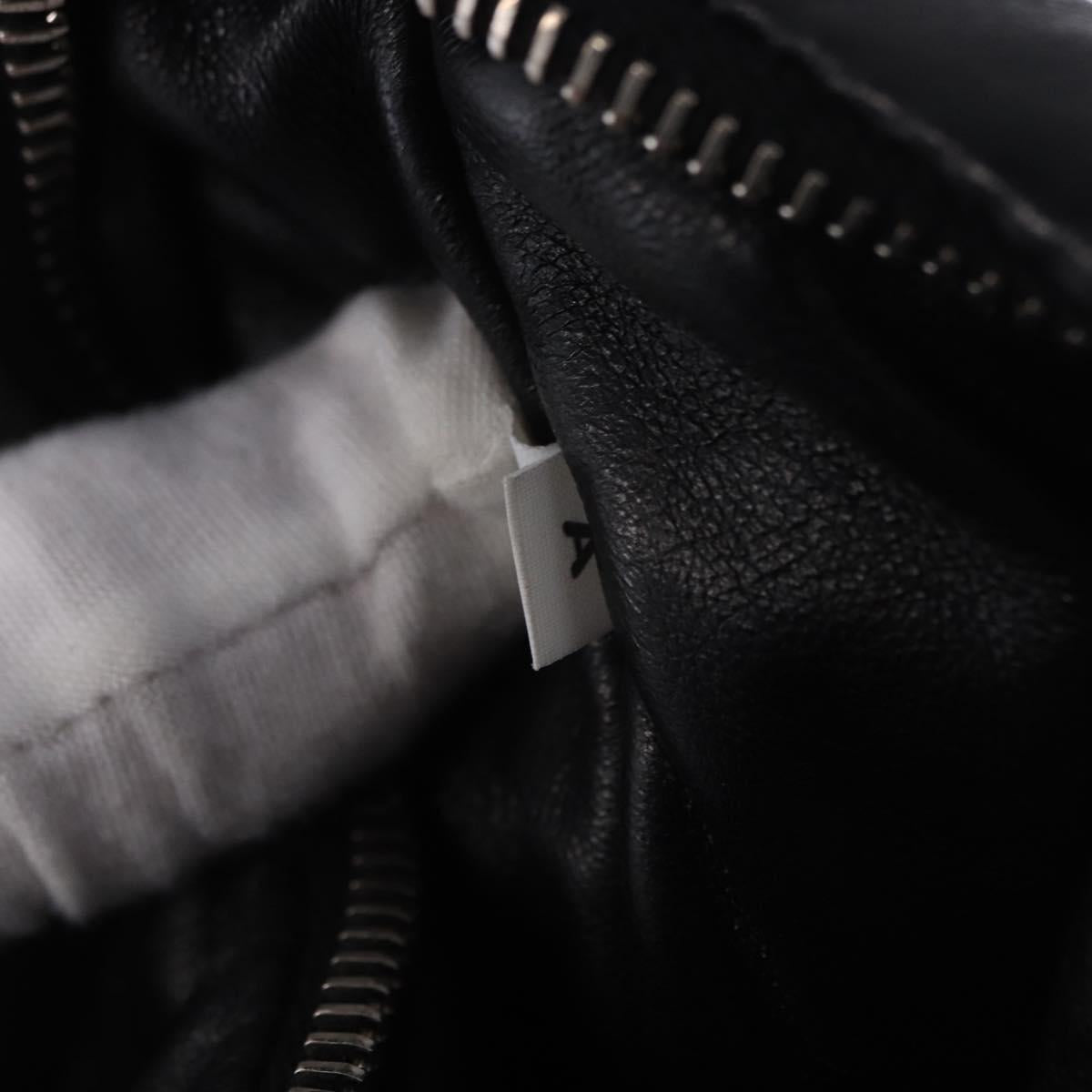 PRADA Hand Bag Soft Padded Nappa leather 2way Black Silver Auth 199964SAM