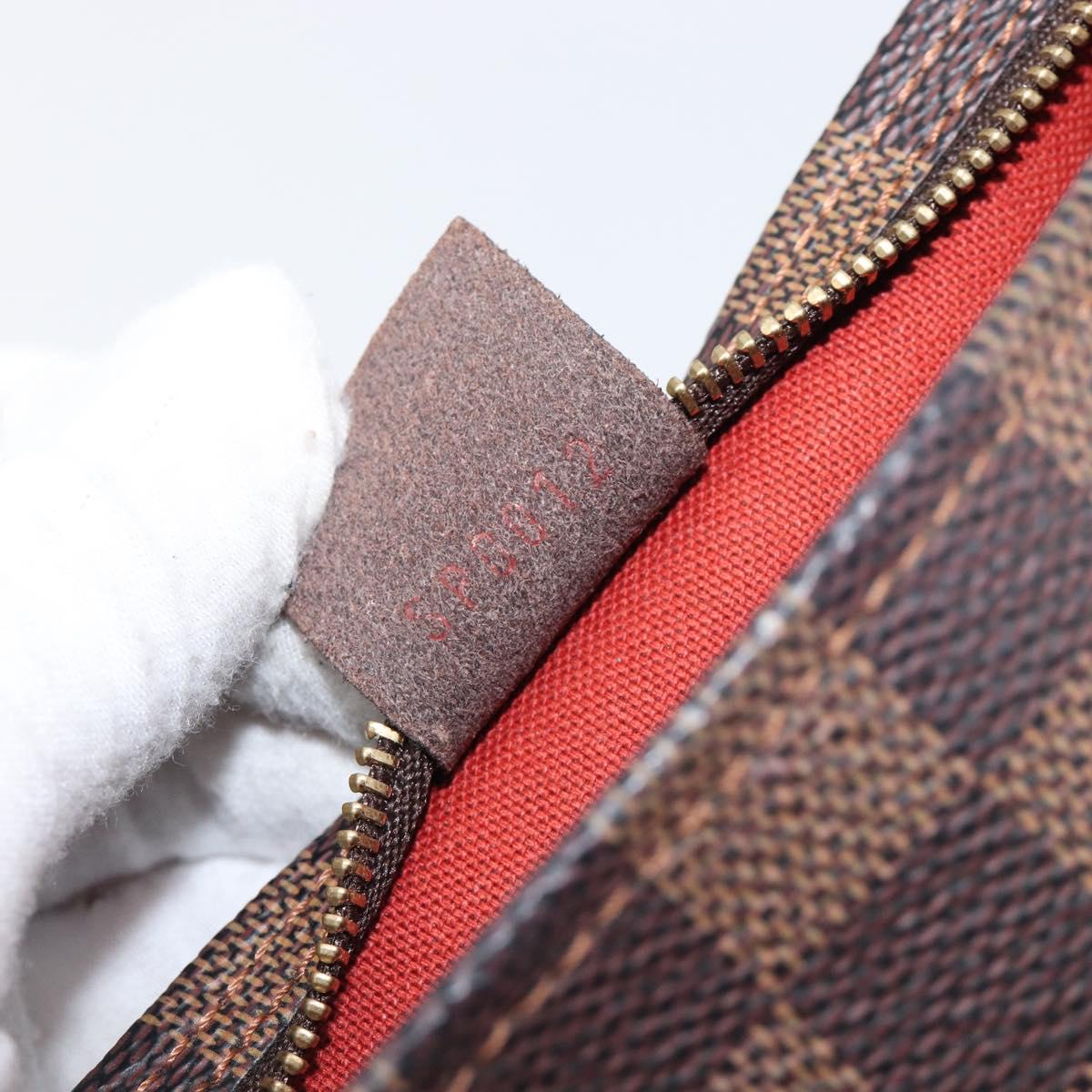 LOUIS VUITTON Damier Ebene Trousse Makeup Pouch N51982 LV Auth 199967A