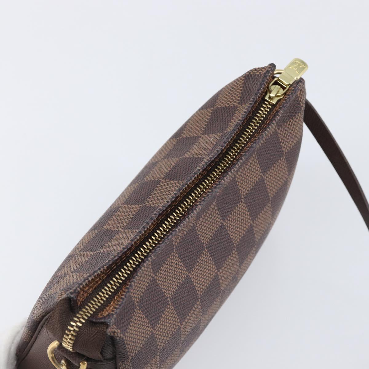 LOUIS VUITTON Damier Ebene Trousse Makeup Pouch N51982 LV Auth 199967A