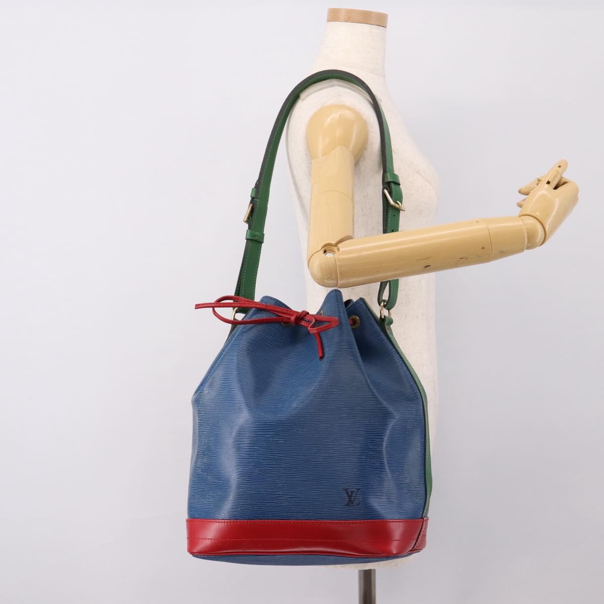 LOUIS VUITTON Epi Tricolor Noe Shoulder Bag Blue Red Green M44082 LV Auth 199974