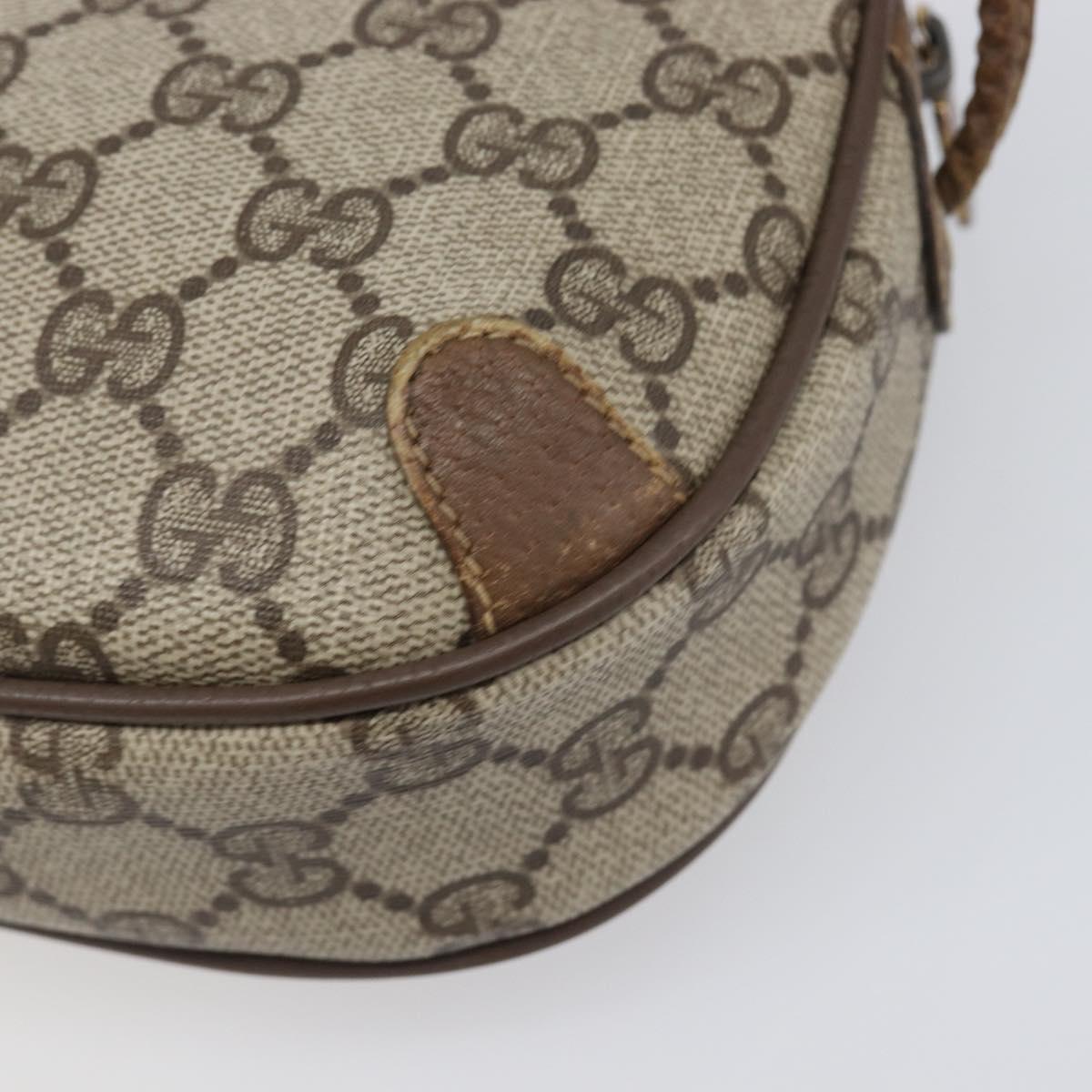 GUCCI GG Supreme Web Sherry Line Bag PVC Beige Gold 89 02 066 Auth 199976