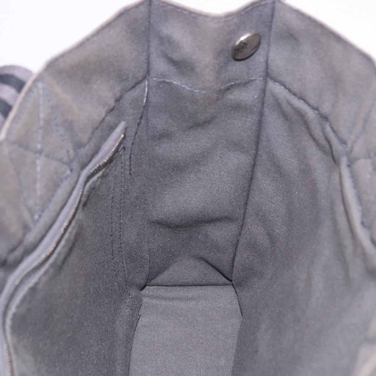 HERMES Fourre Tout PM Hand Bag cotton Gray Silver Auth 199978